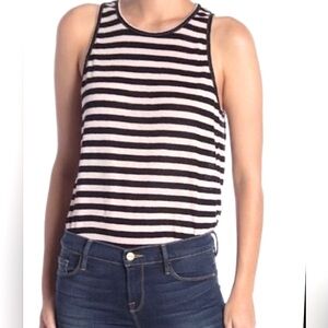 FRAME Striped Linen Tank
